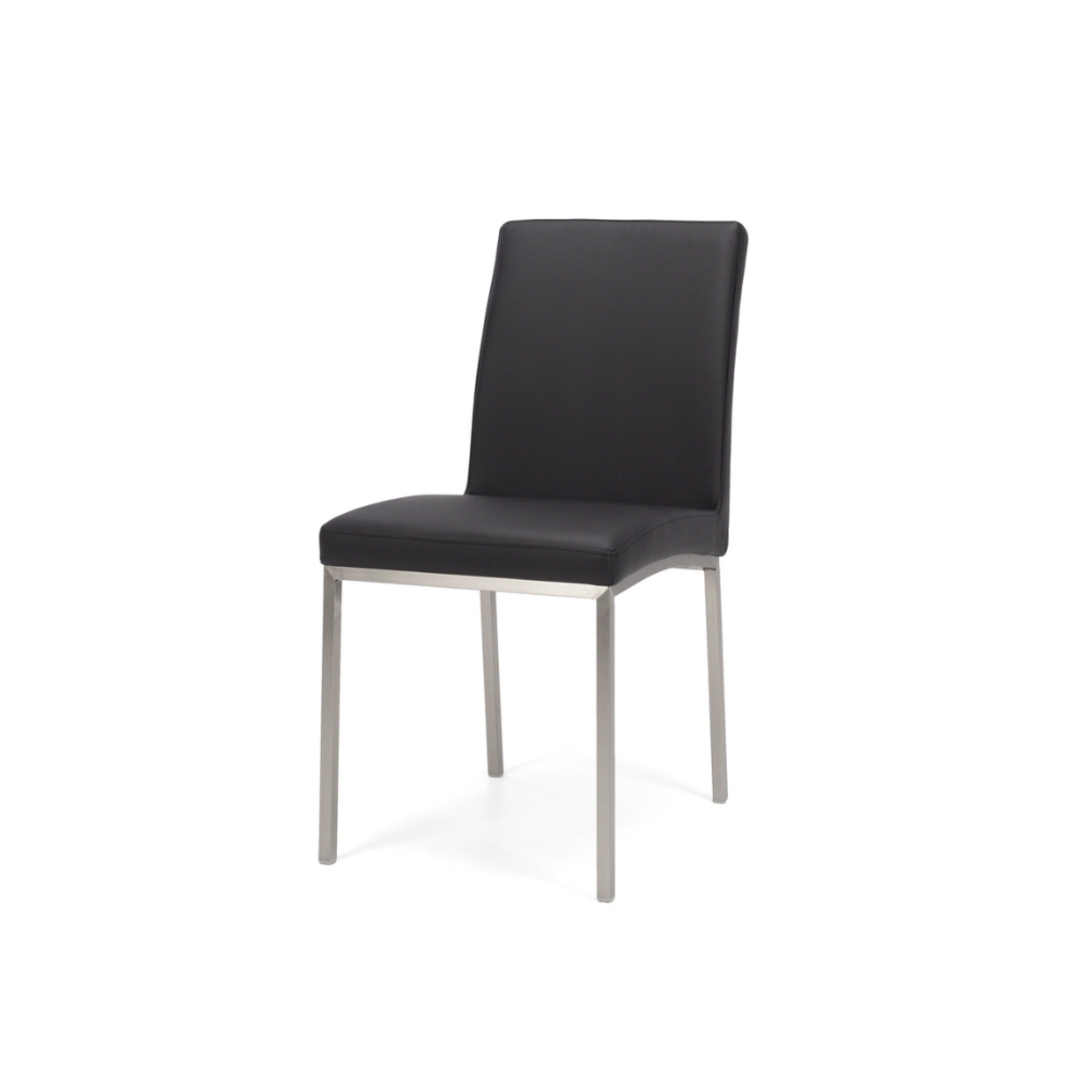 Bristol Chair PU Black with Stainless Legs image 0
